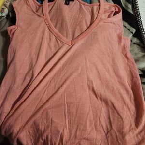 Coral V-Neck Sleeveless Top